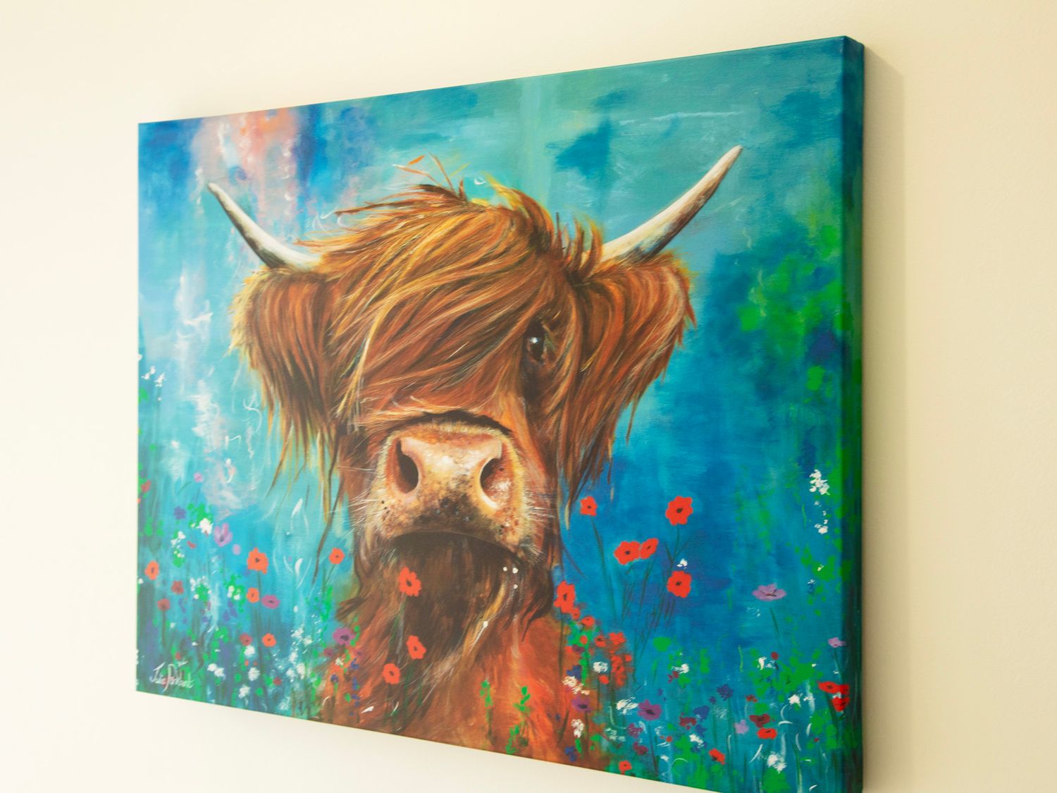 Highland cow artwork at Taigh Eva