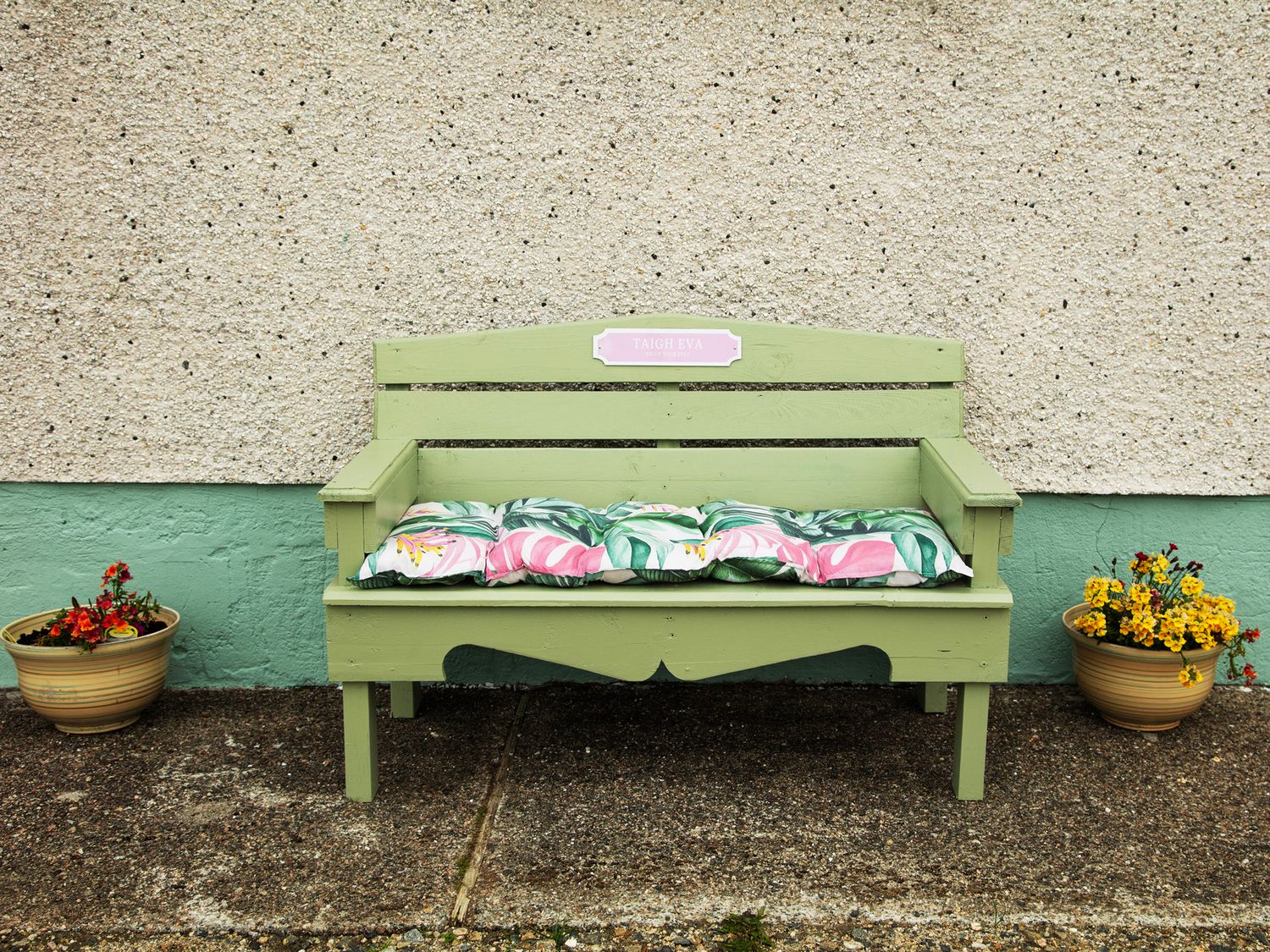 Garden bench at Taigh Eva