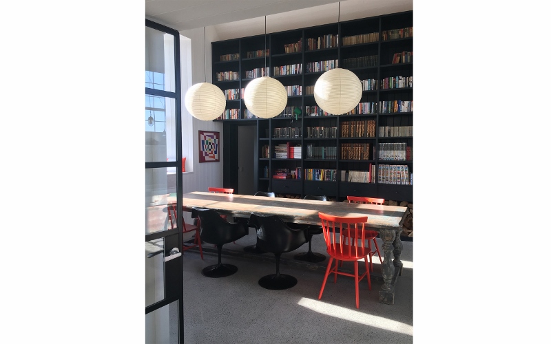 Tigharry Schoolhouse dining table and books