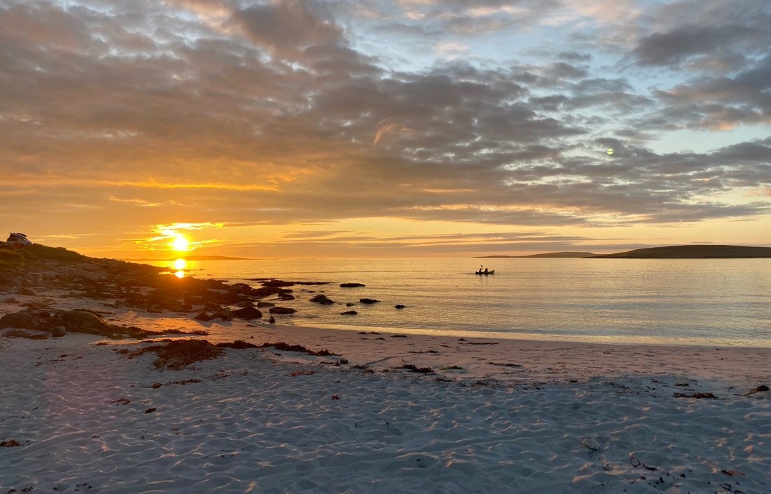 Clachan Sands Campsite sunset on beach