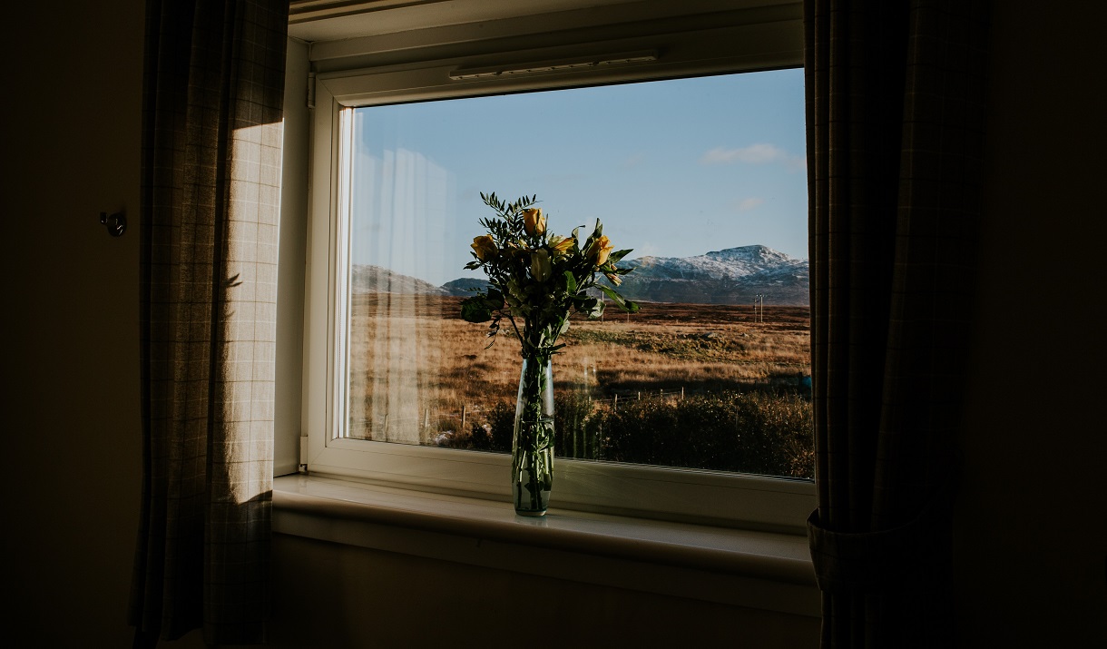 Uist Travel Accommodation bedroom window with a view