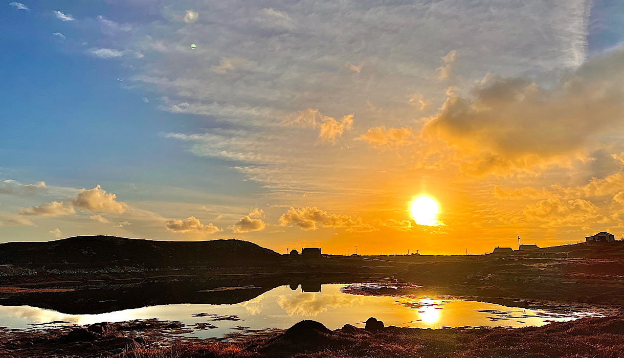 Autumn sunrise at The Shieling by the Bay South Uist