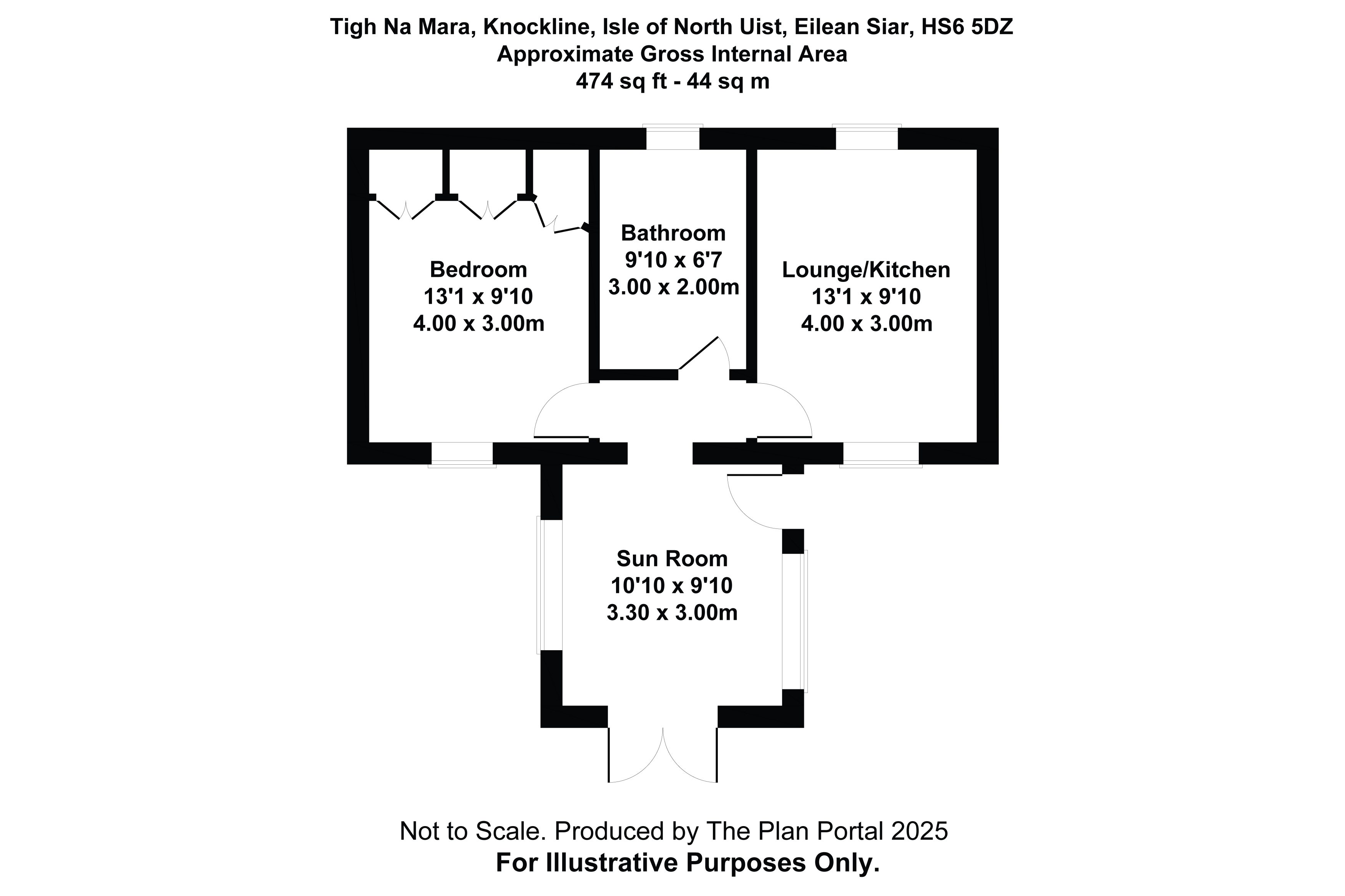 Floor plan — Tigh Na Mara, Knockline, Isle of North Uist, Eilean Siar, HS6 5DZ