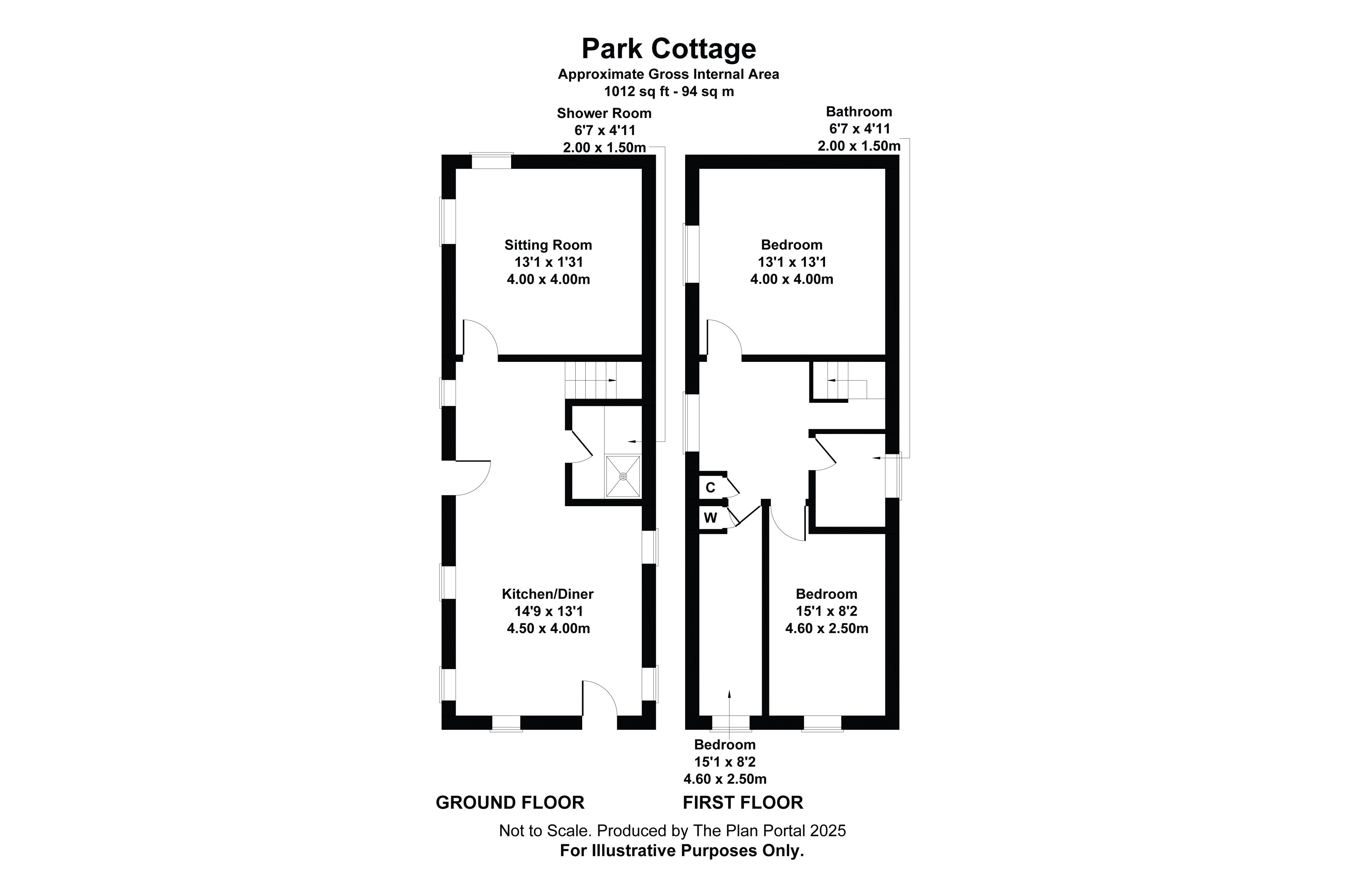 Floor plan — Park Cottage, Claddach Illeray, Isle of North Uist, Eilean Siar, HS6 5ES