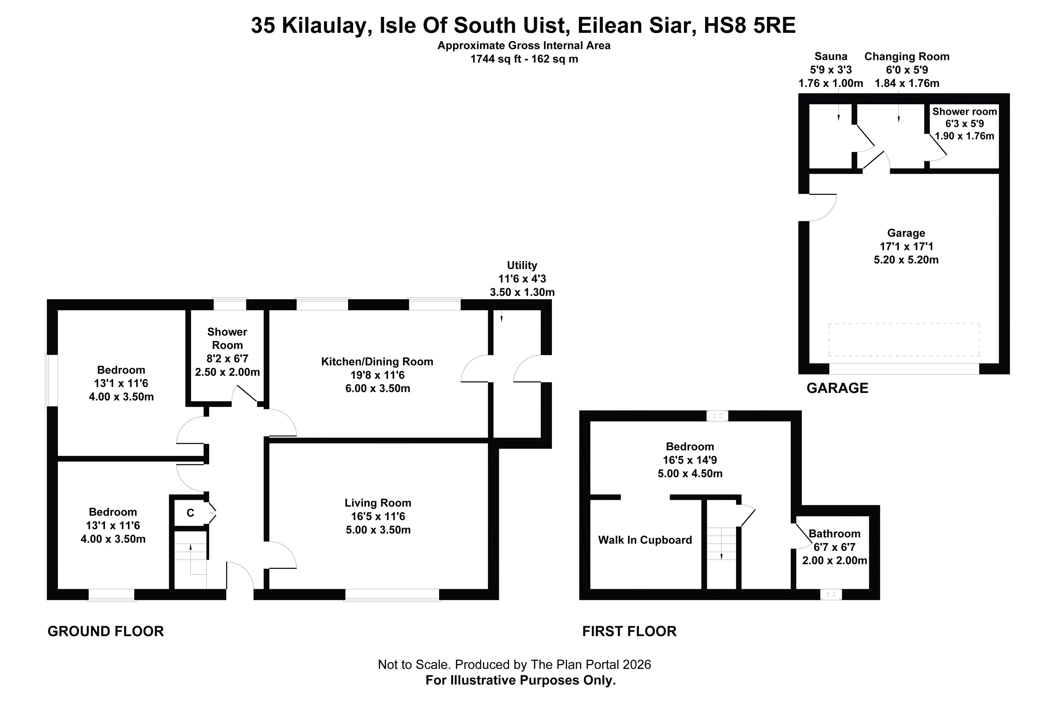 Floor plan — Kilaulay, Isle of South Uist, Eilean Siar, HS8 5RE