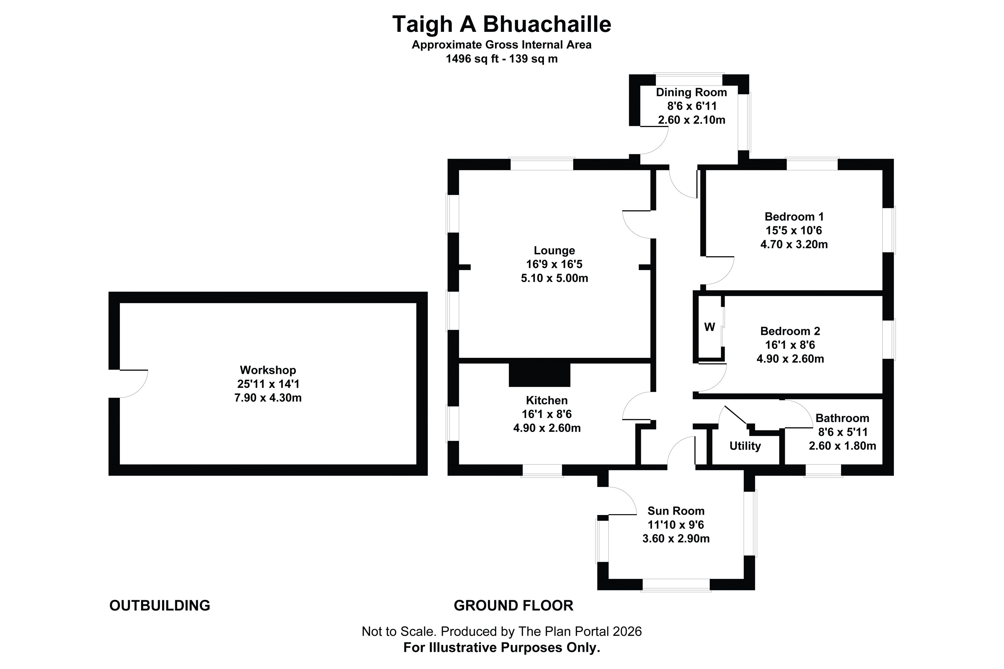 Floor plan — Stilligarry, Isle of South Uist, Eilean Siar, HS8 5RS