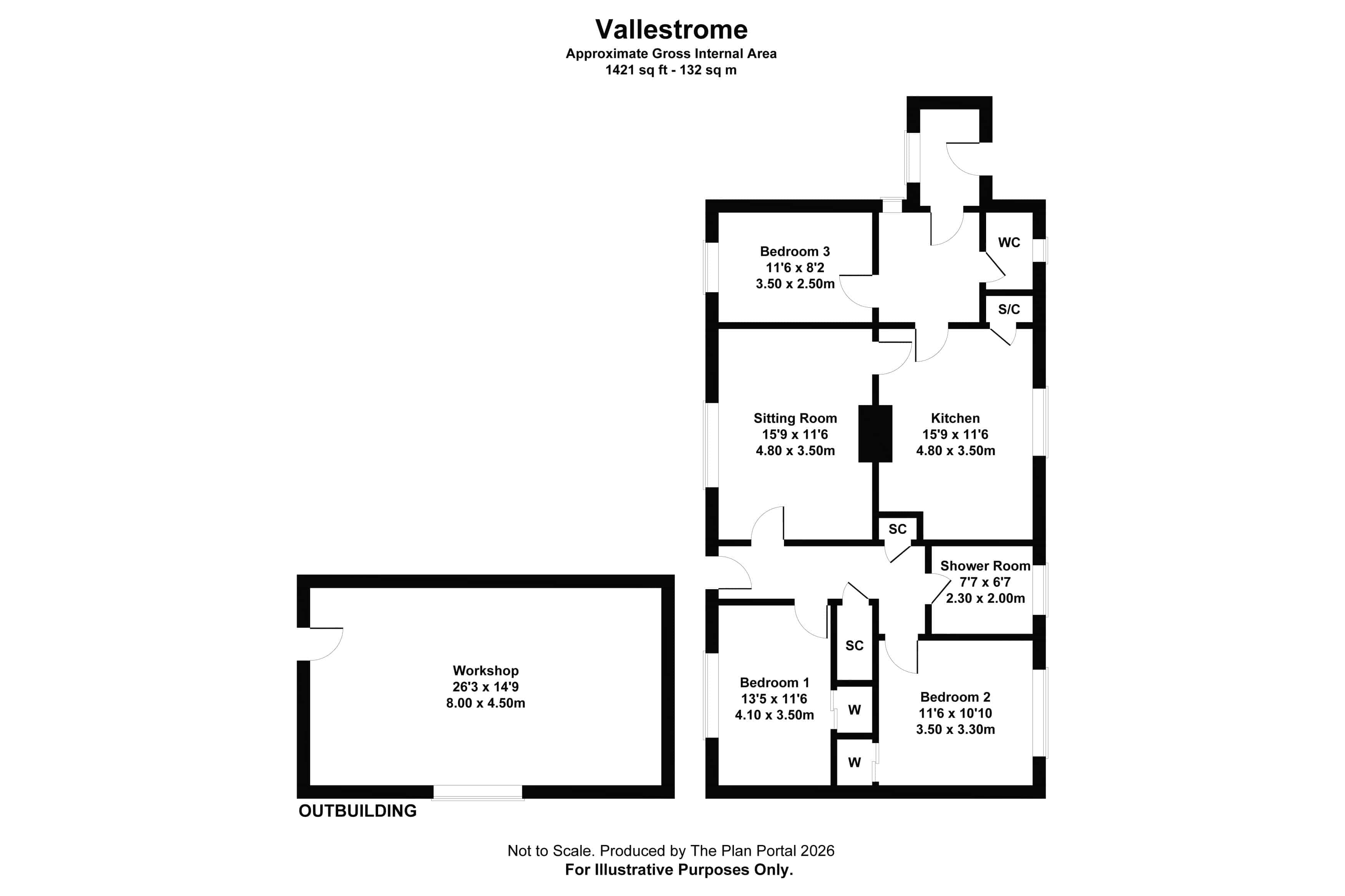 Floor plan — Kallin, Grimsay, Isle of North Uist, Eilean Siar, HS6 5HY