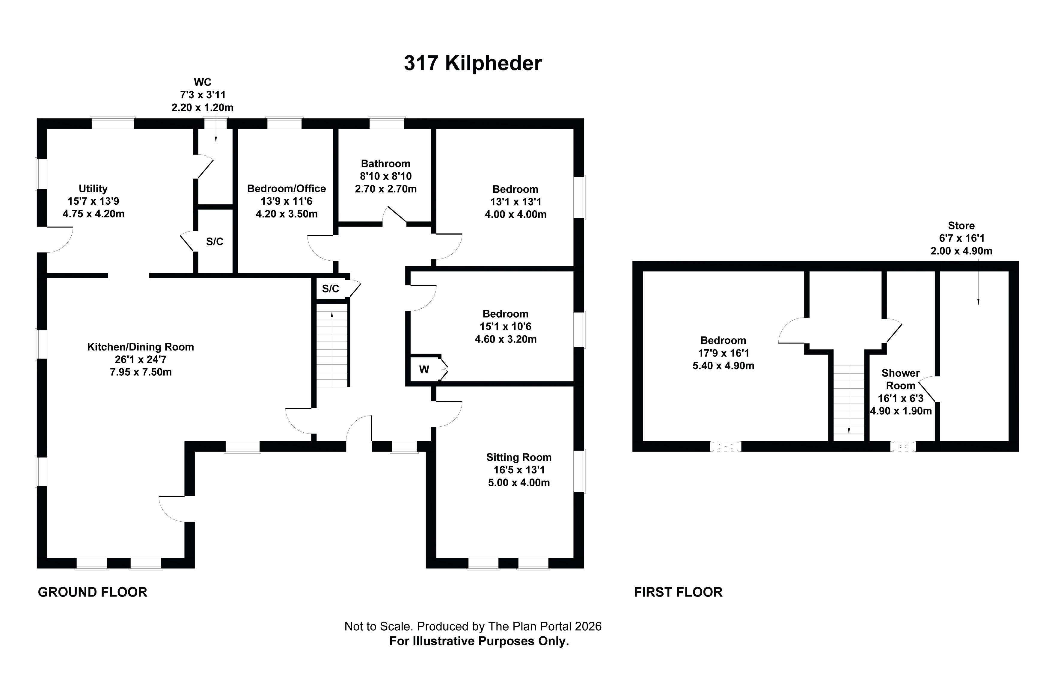Floor plan — 317 Kilpheder, Isle of South Uist, Eilean Siar, HS8 5TB